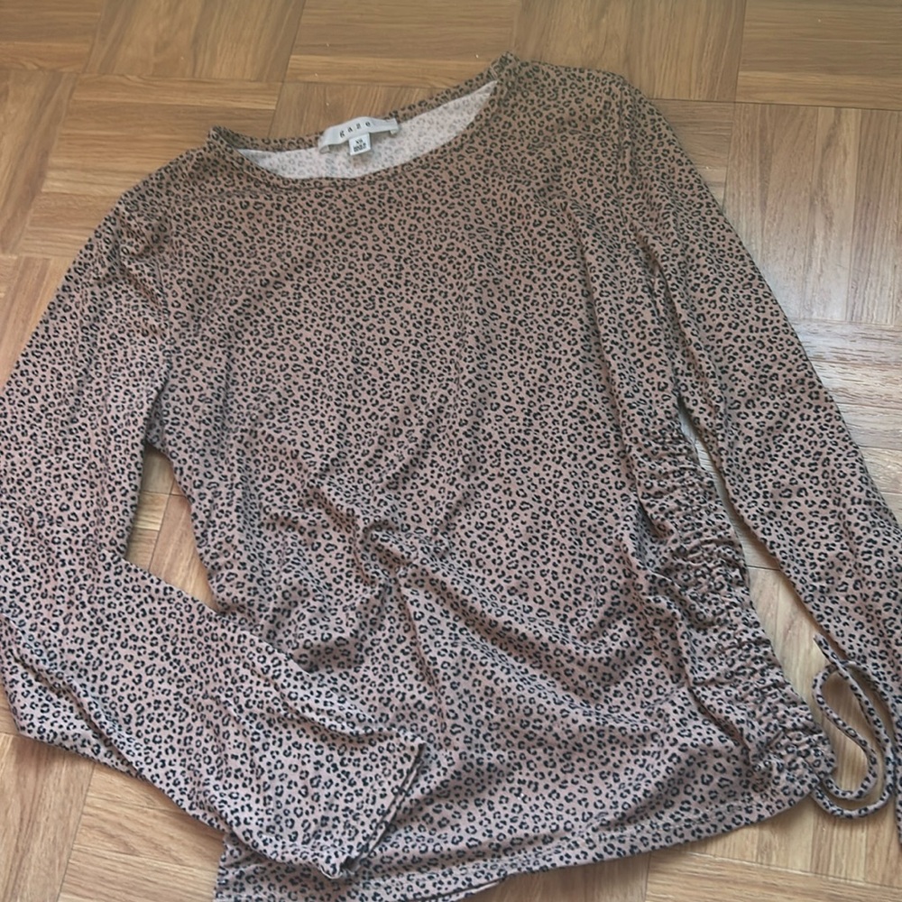Cheetah print drawstring shirt